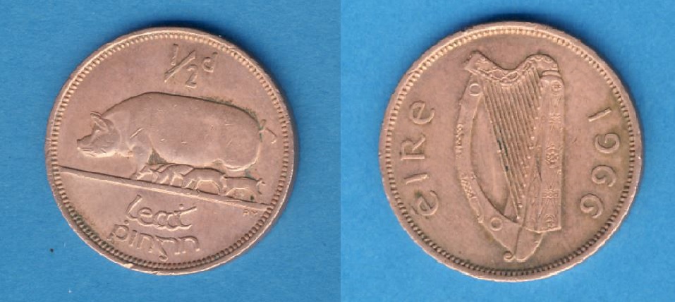  Irland 1/2 Penny 1966   