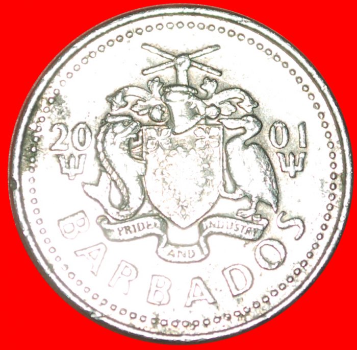  # GROSSBRITANNIEN (1973-2006): BARBADOS ★ 25 CENTS 2001! OHNE VORBEHALT!   