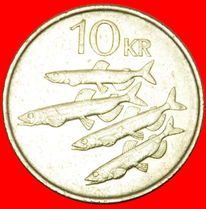  # GROSSBRITANNIEN LODDE FISCHE (1984-1994): ISLAND ★ 10 KRONER 1987! OHNE VORBEHALT!   