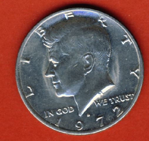  USA 1/2 Dollar 1972 D Kennedy   