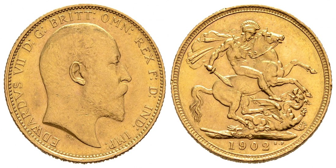 PEUS 1916 Großbritannien/Australien 7,32 g Feingold. Eduard (1901 - 1910) Sovereign GOLD 1902 S Sydney Kl. Kratzer + kl. Randfehler, Sehr schön