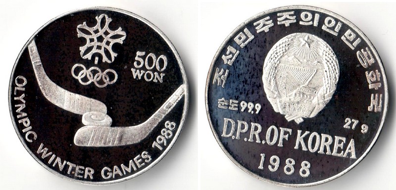  Korea-Nord  500 Won  1988  FM-Frankfurt  Feingewicht: 27g Silber   