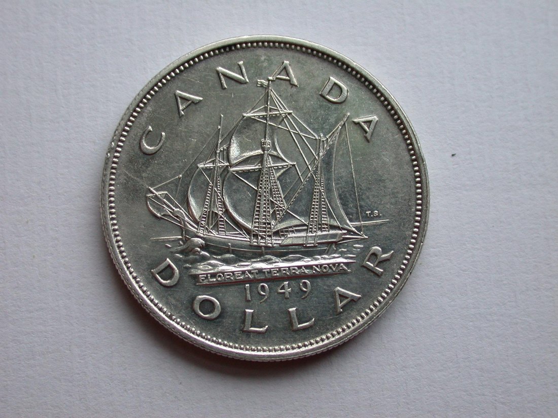 1 Dollar 1949 Canada Kanada Ag Georg VI. Neufundland Segelschiff siehe originalbild