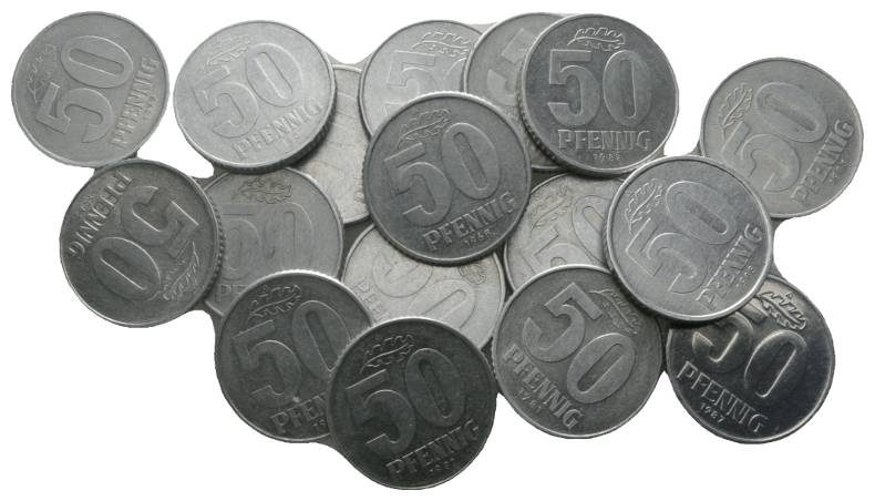  DDR, 50 Pfennig (17 Stück)   