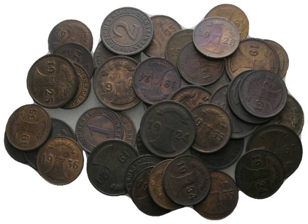  Deutsches Reich, 42 Kleinmünzen   