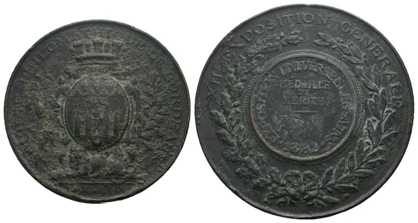  Medaille 1882; Ø 67,3 mm, 127,87 g   