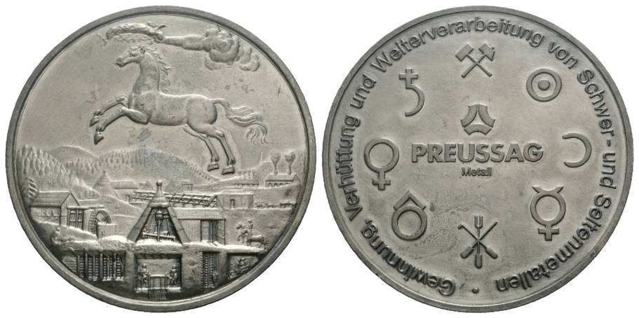  Medaille, Preussag; Ø 75,2 mm, 149,41 g   
