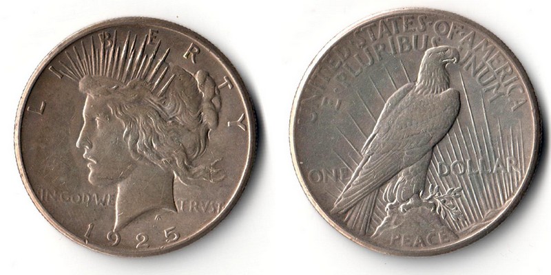  USA  1 Dollar  1925   Friedensdollar   FM-Frankfurt  Feinsilber: 24,01g   