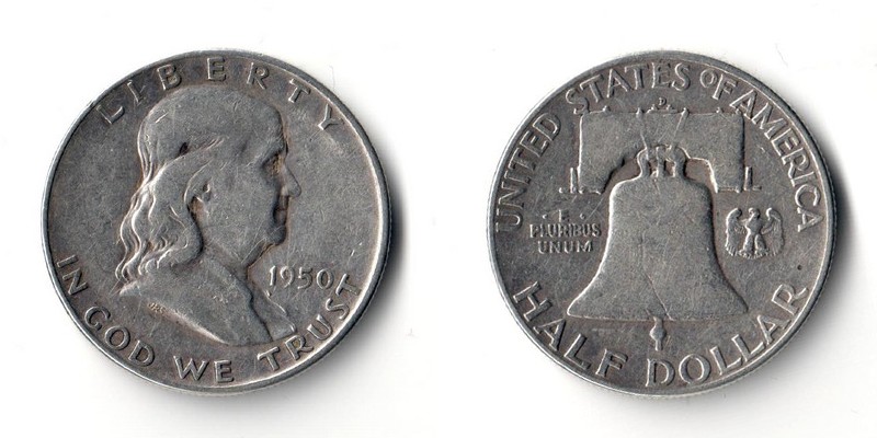  USA  Half Dollar  1950    Franklin     FM-Frankfurt Feinsilber: 11,25g   