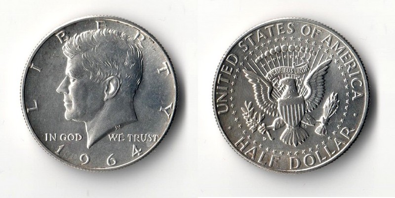  USA Half Dollar  1964  Kennedy   FM-Frankfurt Feinsilber: 11,25g   