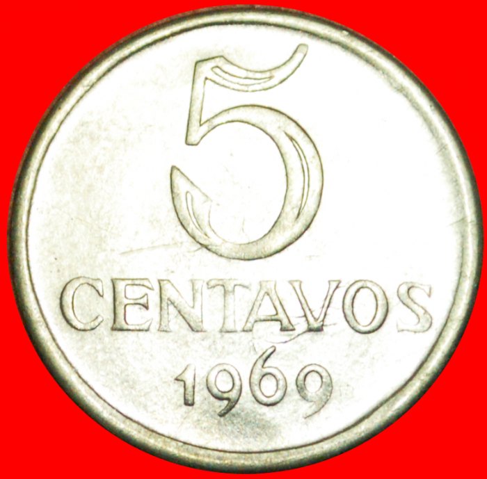  + EFFIGY: BRAZIL ★ 5 CENTAVOS 1969! LOW START ★ NO RESERVE!   