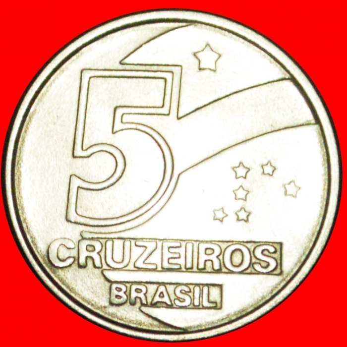  + SOUTHERN CROSS (1985-1986): BRAZIL ★ 5 CRUZEIROS 1990 MINT LUSTER! LOW START ★ NO RESERVE!   