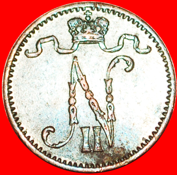  § russia: FINLAND ★ 1 PENNI 1913! LOW START ★ NO RESERVE !NICOLAS II (1894-1917)   