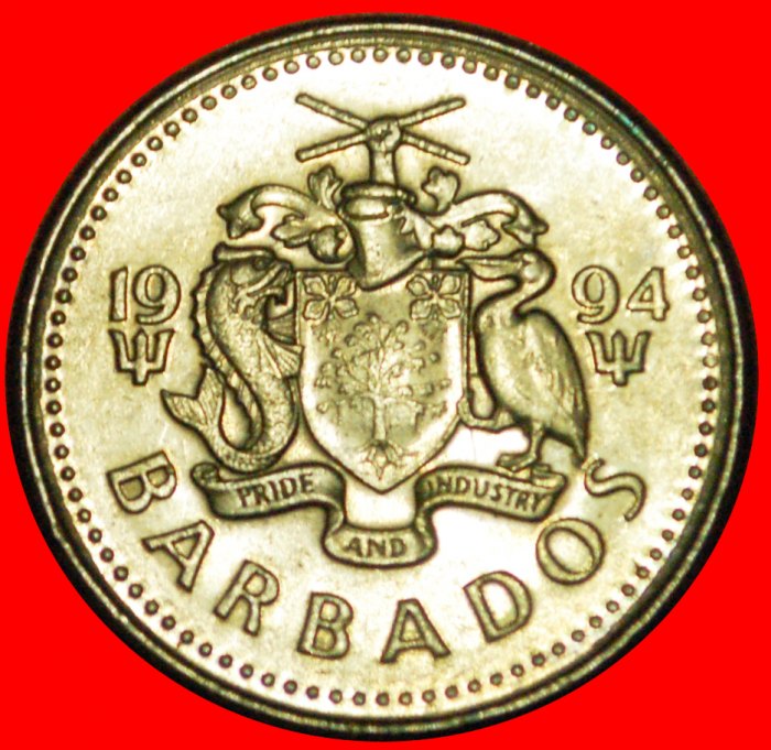  + GROSSBRITANNIEN (1973-2006): BARBADOS ★ 25 CENTS 1994! OHNE VORBEHALT!   