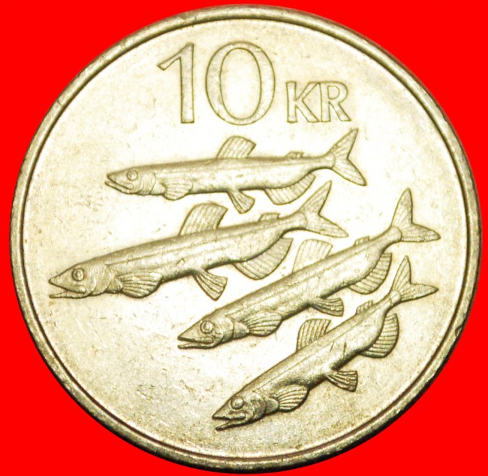 + GREAT BRITAIN CAPELIN FISHES (1984-1994): ICELAND★ 10 CROWNS 1984 NOT MULE★LOW START ★ NO RESERVE!