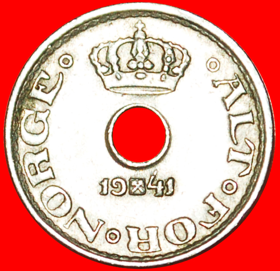  + WARTIME (1939-1945): NORWAY ★ 10 ORE 1941! LOW START ★ NO RESERVE! Haakon VII (1905-1957)   