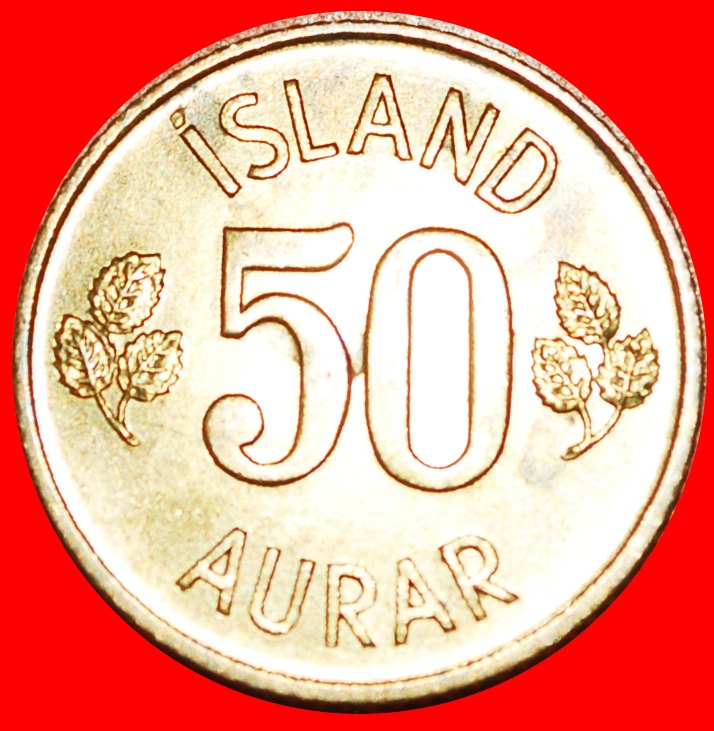  + GREAT BRITAIN BIRCH (1969-1974): ICELAND ★ 50 ORE 1974 MINT LUSTER! LOW START★ NO RESERVE!   
