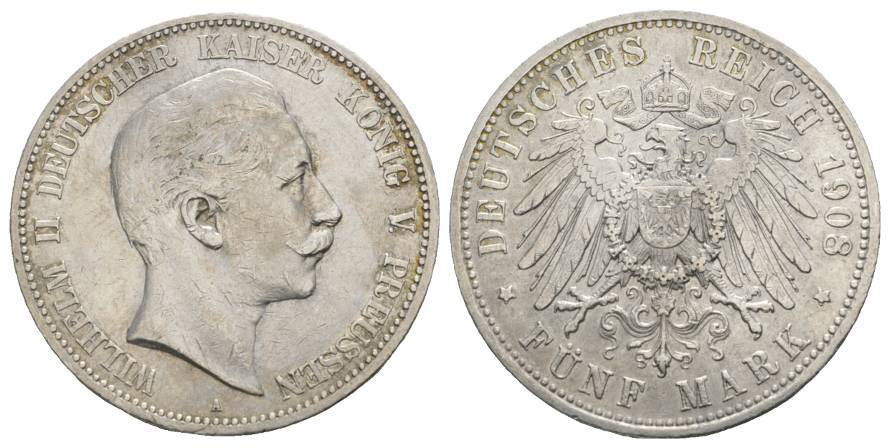  Preußen, 5 Mark 1908   