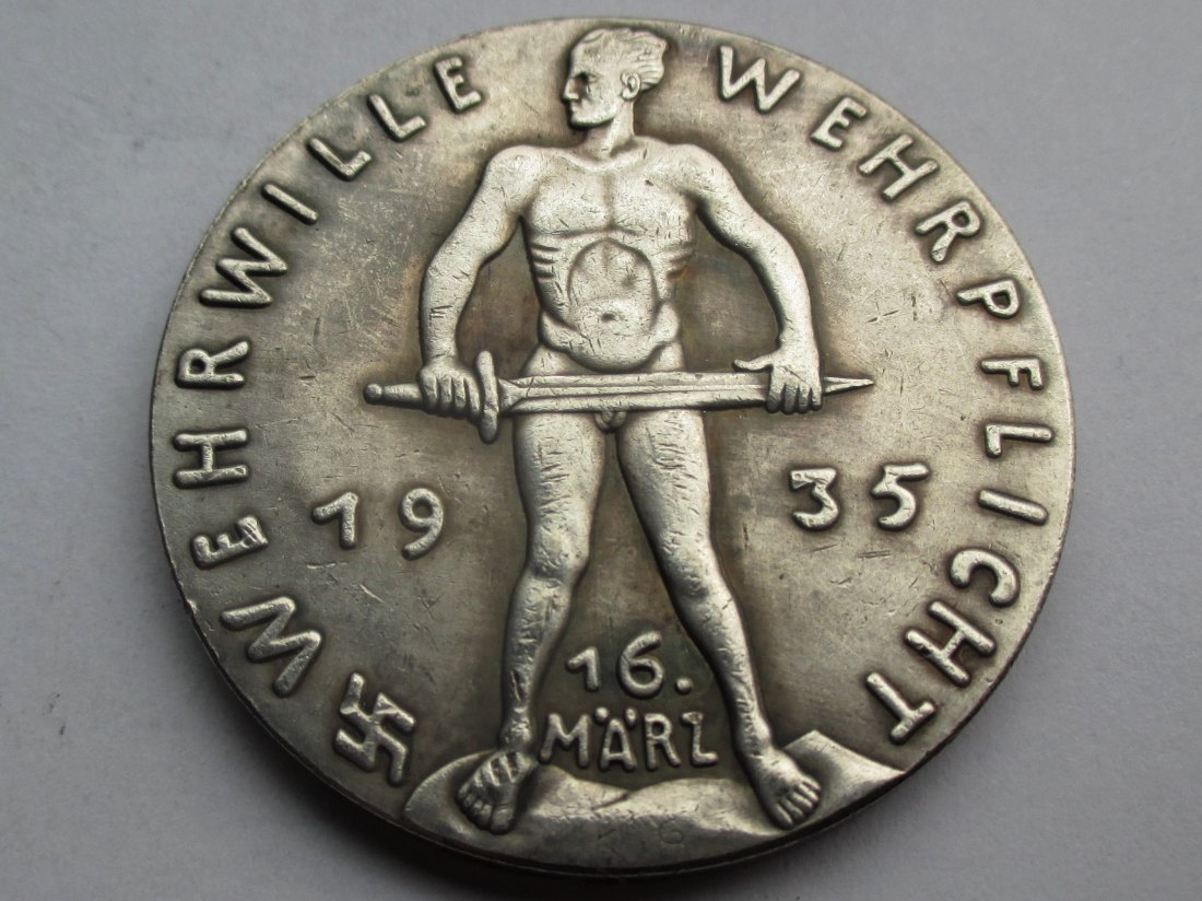 medal karl goetz - wehrwille wehrpflicht 1935 copy !!