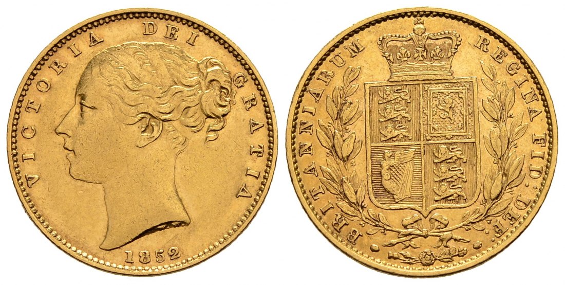 PEUS 2130 Grossbritannien 7,32 g Feingold. Victoria (1837 - 1901) Sovereign GOLD 1852 Sehr schön