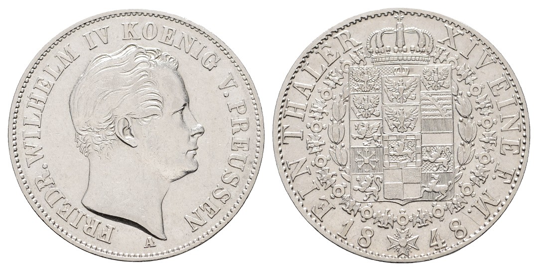  Linnartz Preussen Friedrich Wilhelm IV. Taler 1848 A ss-vz   