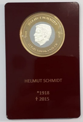 Medaille    Helmut Schmidt 1918-2015  FM-Frankfurt   Feinsilber: 13,5g   