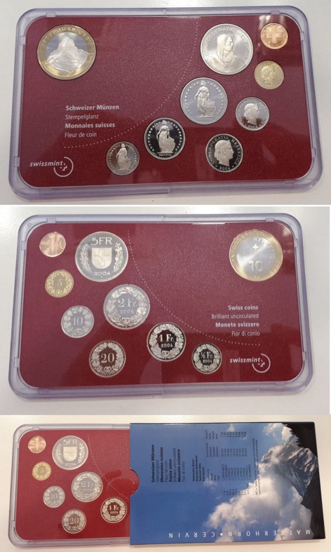  Schweiz   Kursmünzensatz   2004    FM-Frankfurt   