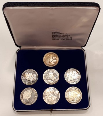  Medaillen   7 Stück Mondlandung  Gewicht: 103,74g Silber   