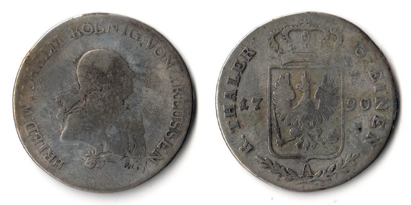  Brandenburg-Preussen 1/3 Taler 1790 Friedrich Wilhelm II. 1786-1797   FM-Frankfurt Silber   