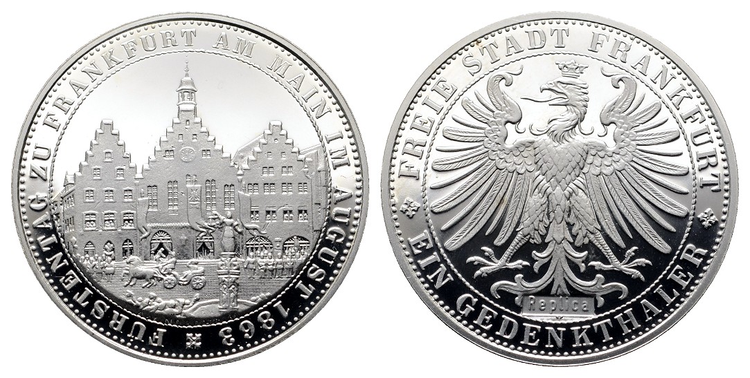  Linnartz Frankfurt Gedenktaler 1863 NP Gewicht: 16,05g/999er   