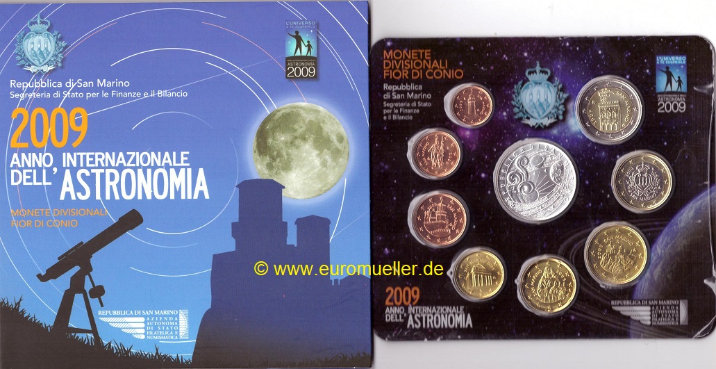 San Marino ...offizieller KMS 2009...bu...mit 5 Euro Silbermünze   
