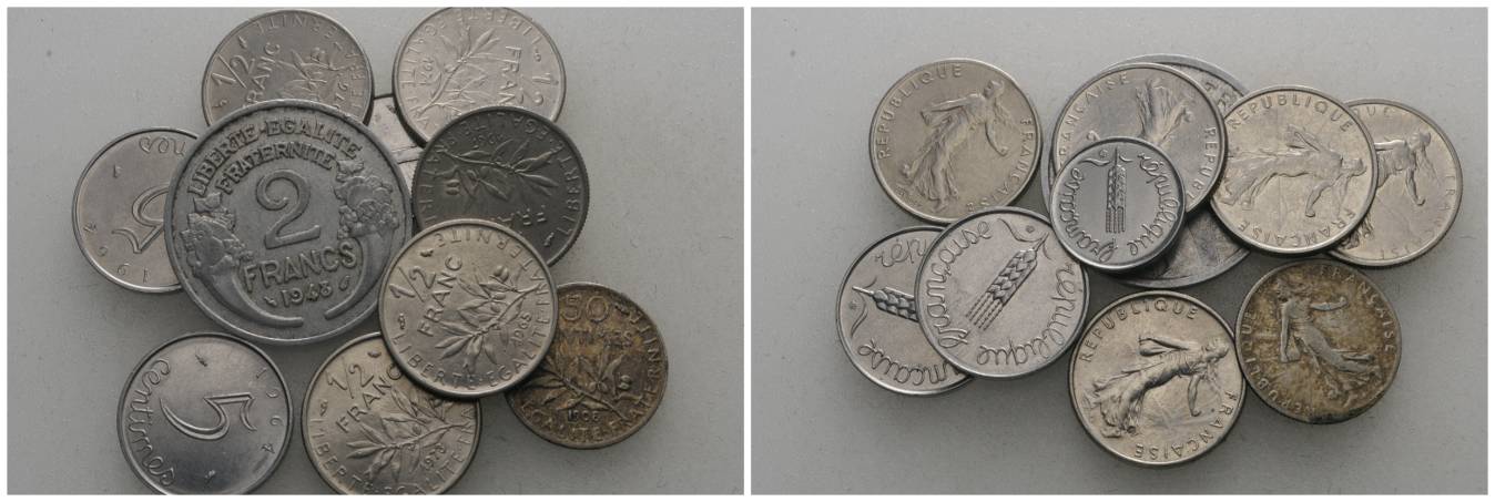  Frankreich, 10 Kleinmünzen   