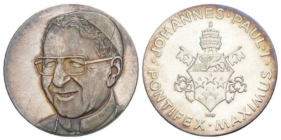  Medaille o.J.; Johannes Paul I Pontifex Maximus; AG 999; 14,9 g, Ø 34 mm   