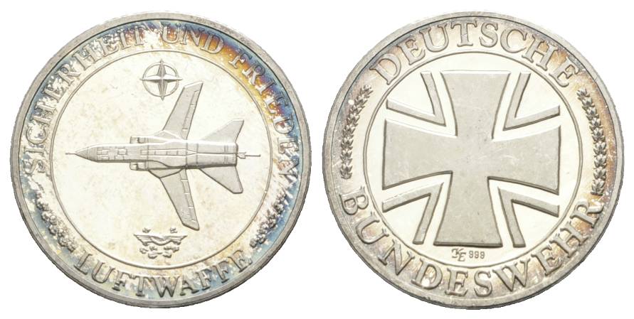  Medaille o.J.; Deutsche Bundeswehr Luftwaffe; AG 999; 7,98 g, Ø 26 mm   