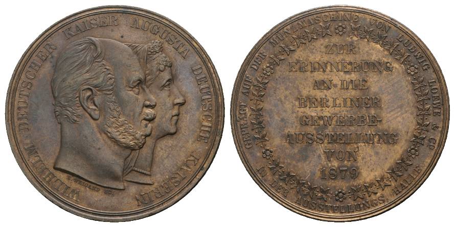  Bronzemedaille; zur Erinnerung an die Berliner Gewerbeausstellung von 1879; 22 g, Ø 38 mm   