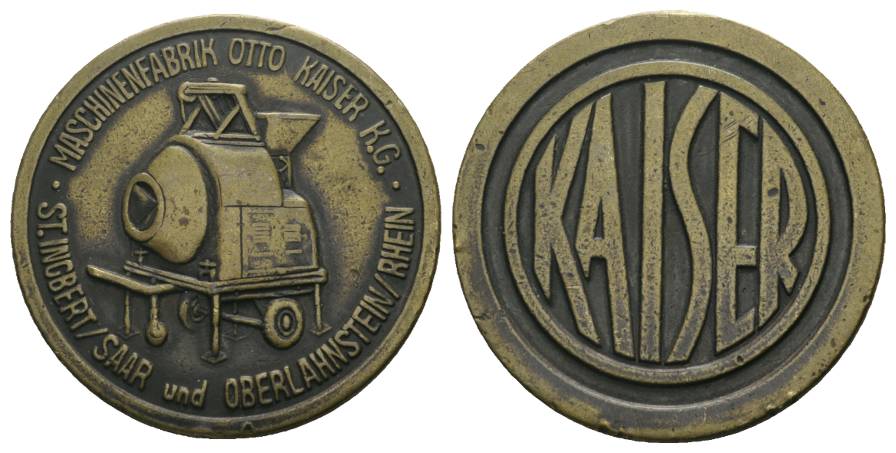  Bronzemedaille o.J.; Maschinenfabrik Otto Kaiser KG; 15,95 g, Ø 36 mm   
