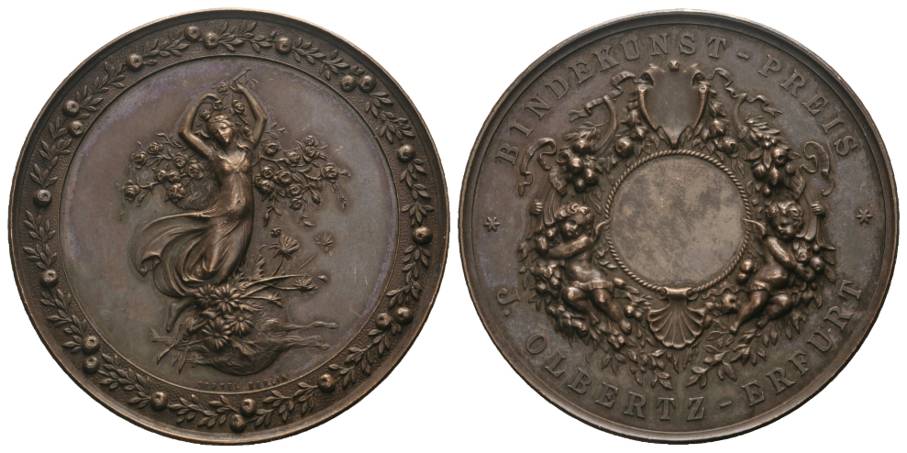  Olbertz-Erfurt - Bindekunst-Preis; Bronzemedaille o.J.; 52,19 g, Ø 50 mm   