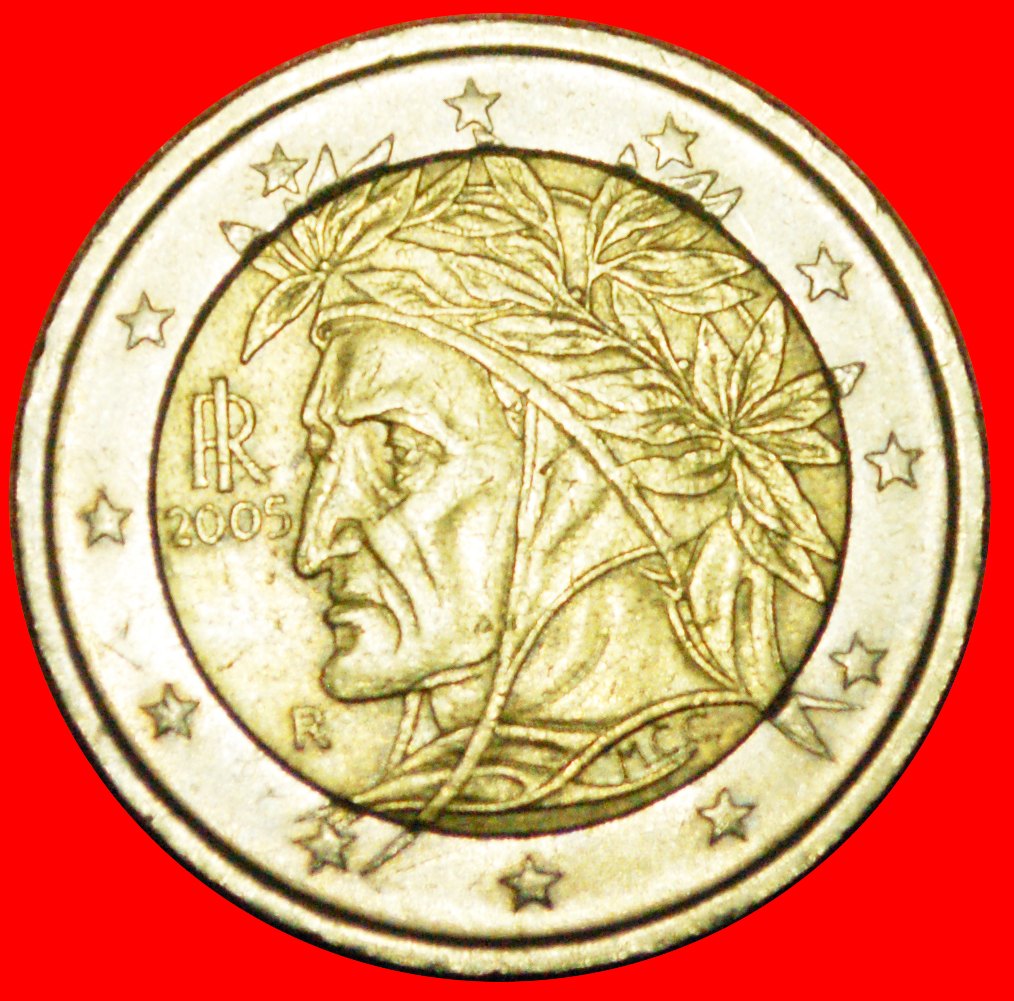  + PHALLISCHE TYP (2002-2007): ITALIEN ★ 2 EURO 2005! OHNE VORBEHALT! Dante Alighieri (1265-1321)   