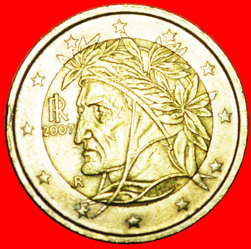  + PHALLISCHE TYP (2002-2007): ITALIEN ★ 2 EURO 2007! OHNE VORBEHALT! Dante Alighieri (1265-1321)   