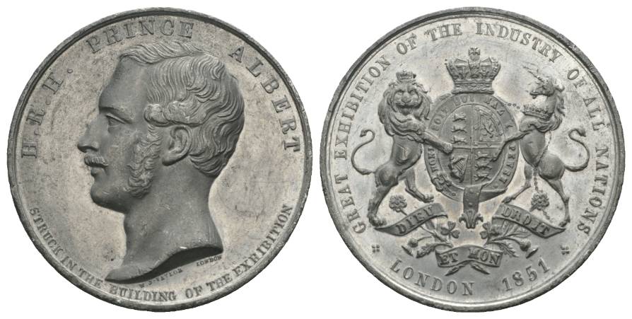  Prince Albert, London 1851; Zinnmedaille; 19,1 g, Ø 38 mm   