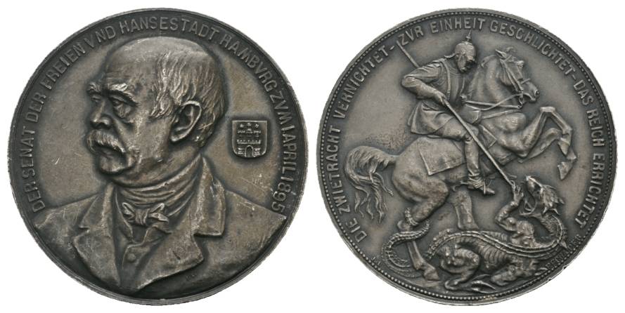  Hamburg; Silbermedaille 1895; 30 g, Ø 42 mm   