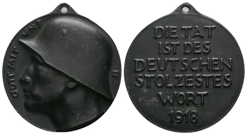  Tragbare Medaille; Eisen 1918; 28,14 g, Ø 44 mm   