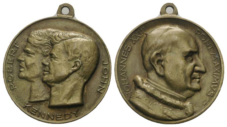  Robert u. John Kennedy, tragbare Bronzemedaille; o.J. 14,6 g, Ø 32 mm   