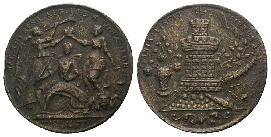  Maria Theresia; Bronzenmedaille 1743; 15,5 g, Ø 42 mm   