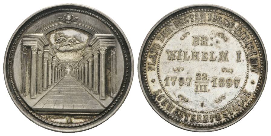  Logenmedaille; Silber 1897, 48,3 g, Ø 45 mm   