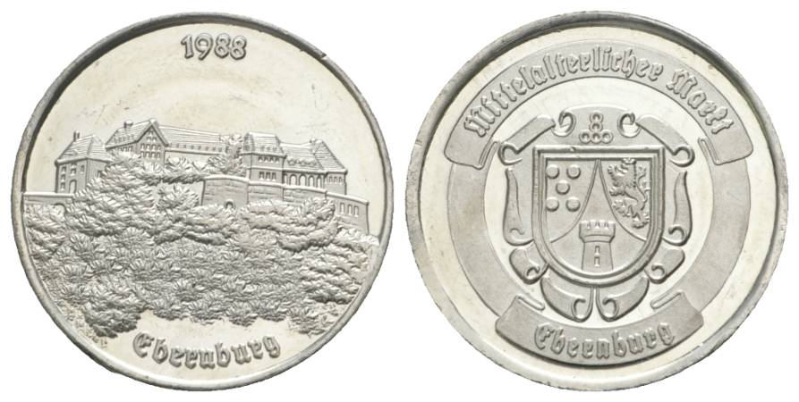  Ebenburg, versilberte Medaille 1988; 10 g, Ø 30 mm   