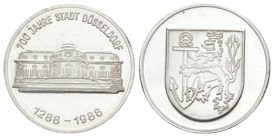  Düsseldorf, versilberte Medaille 1988; 12,5 g, Ø 30 mm   