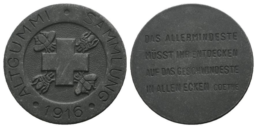  Altgummisammlung, Eisenmedaille 1916; 8,3 g, Ø 31 mm   