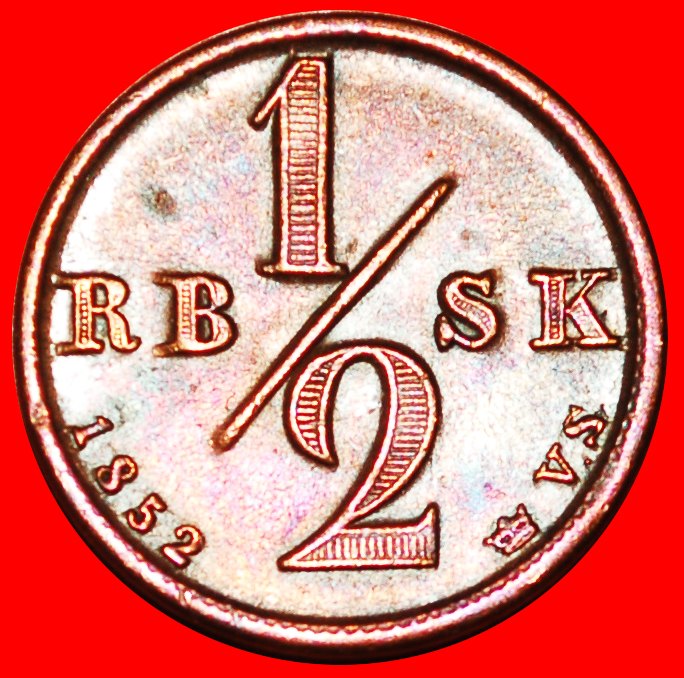 + MONOGRAMM: DÄNEMARK ★1/2 RIGSBANKSKILLING 1852 SELTEN! Friedrich VII. (1848-1863)! OHNE VORBEHALT!