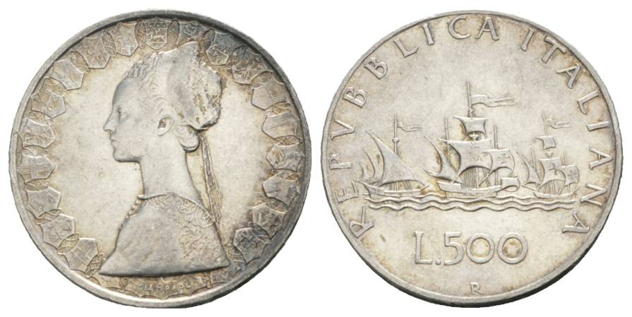 Italien, Silbermmünze; 500 Lire   